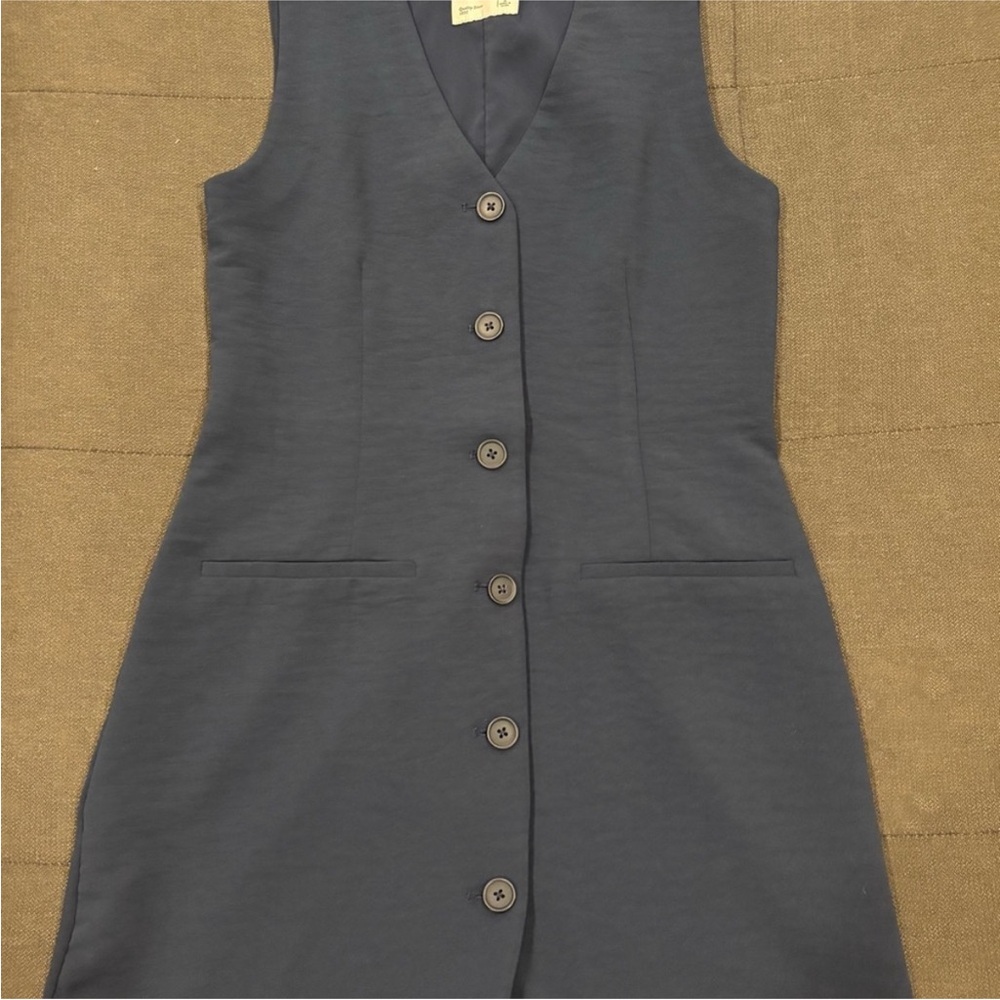 Abercrombie & Fitch Navy Button-Front Mini Dress